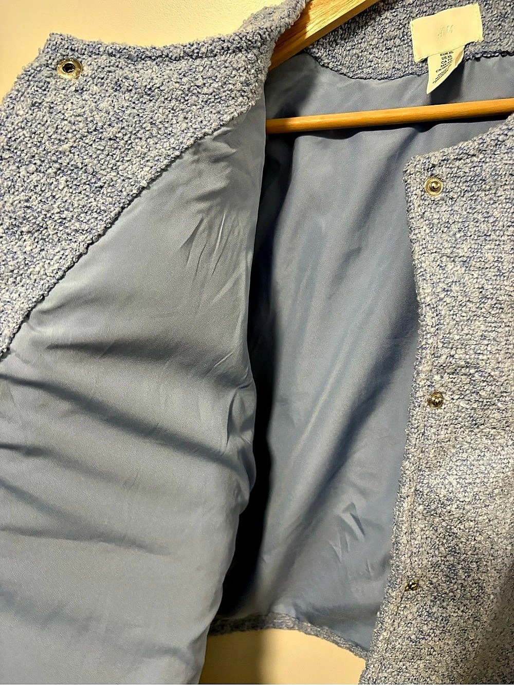 H&M Boucle Jacket in Blue Size XL Like New - Picture 7 of 7